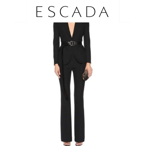 Escada Pants - Escada black straight leg jean pants